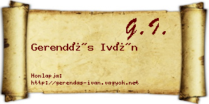 Gerendás Iván névjegykártya