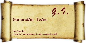 Gerendás Iván névjegykártya